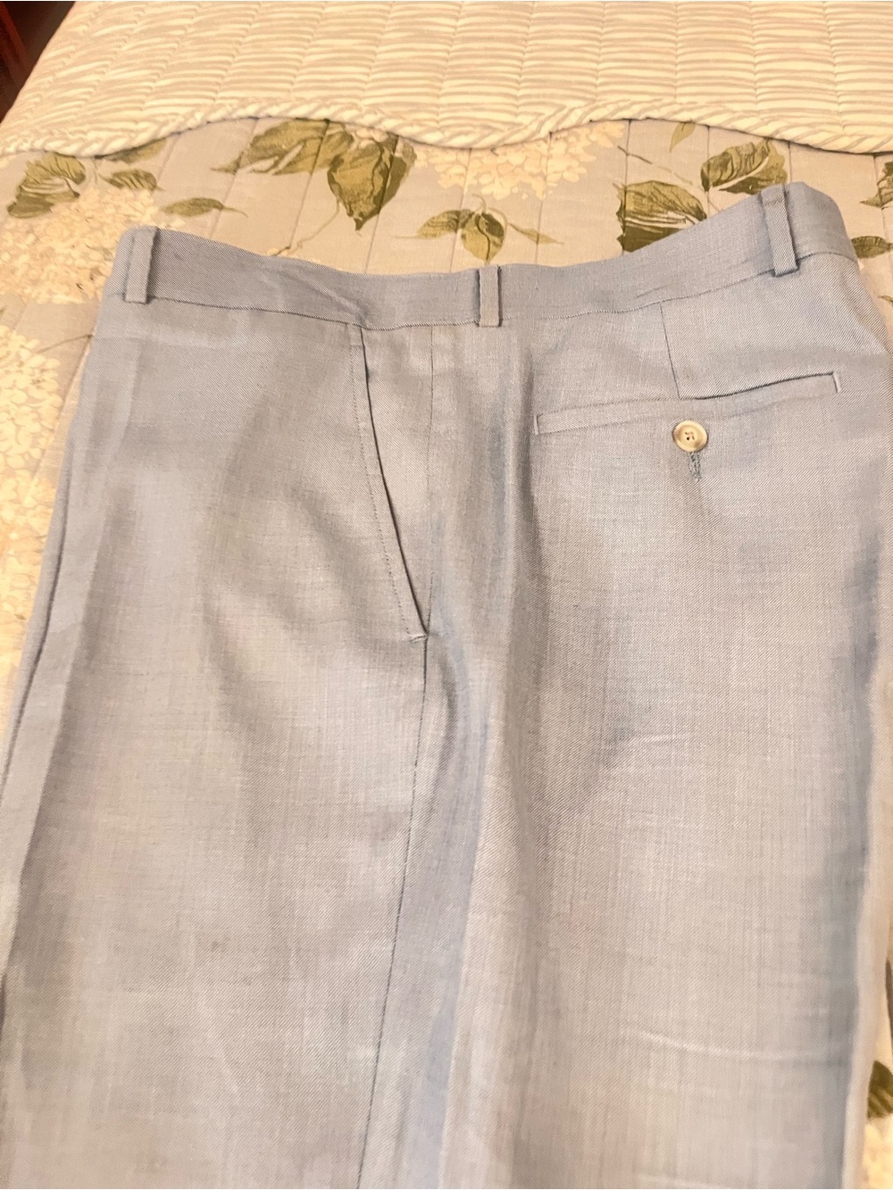 New Kennith Cole Light Blue Men's Linen-Blend Dress Pants 36/30. Baby Blue.